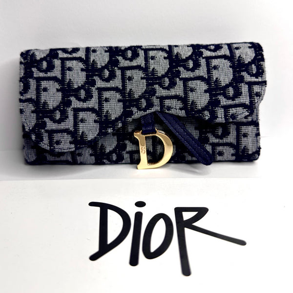 Dior Oblique Saddle Πορτοφόλι – Μπλέ